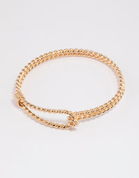 Gold Rope Link Bangle - link has visual effect only