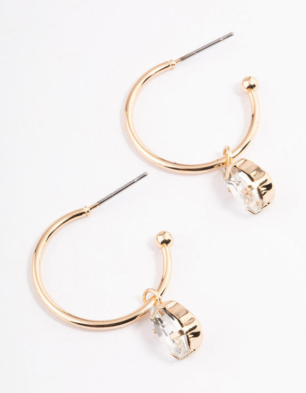 Gold Classic Pear Hoop Earrings Lovisa