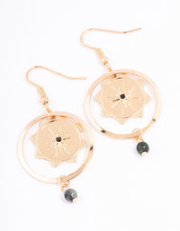 Green Open Celestial Sun Drop Earrings - link has visual effect only