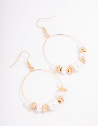 Mixed Pearl & Beaded Wire Drop Earrings - link has visual effect only