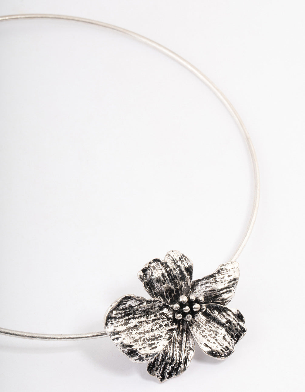 Silver Hibiscus Choker