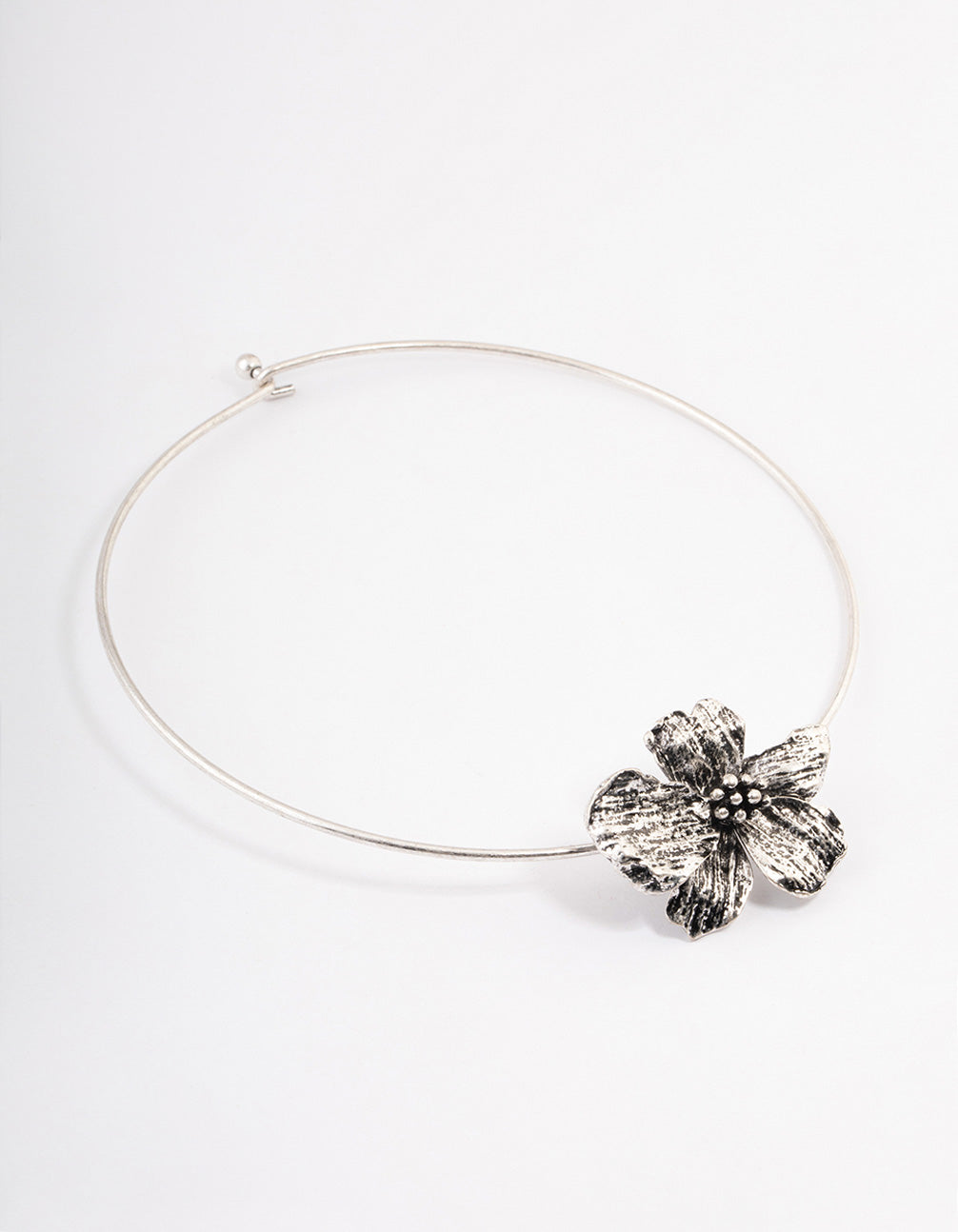 Silver Hibiscus Choker