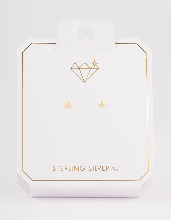 Sterling Silver Ball Stud Earrings - 3mm