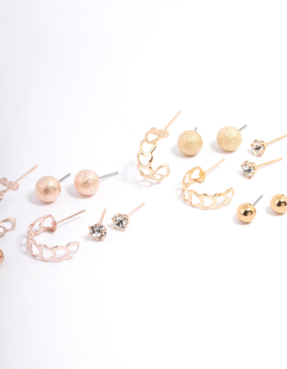 Mixed Metal Heart & Sunblast Earring 12-Pack