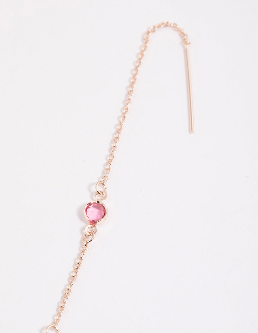 Rose Gold Circle Thread Through Earrings