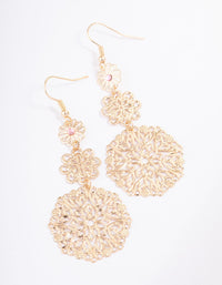 Pink Triple Filo Graduated Drop Earrings - link has visual effect only