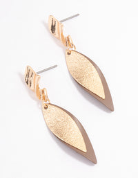 Brown Twisted Double Leaf Drop Earrings - link has visual effect only