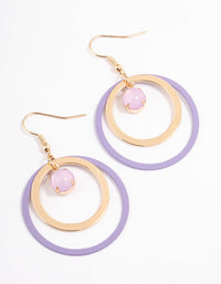 Lilac Double Open Circle Drop Earrings - link has visual effect only