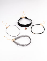 Gold Lace Teardrop Choker 4-Pack - link has visual effect only