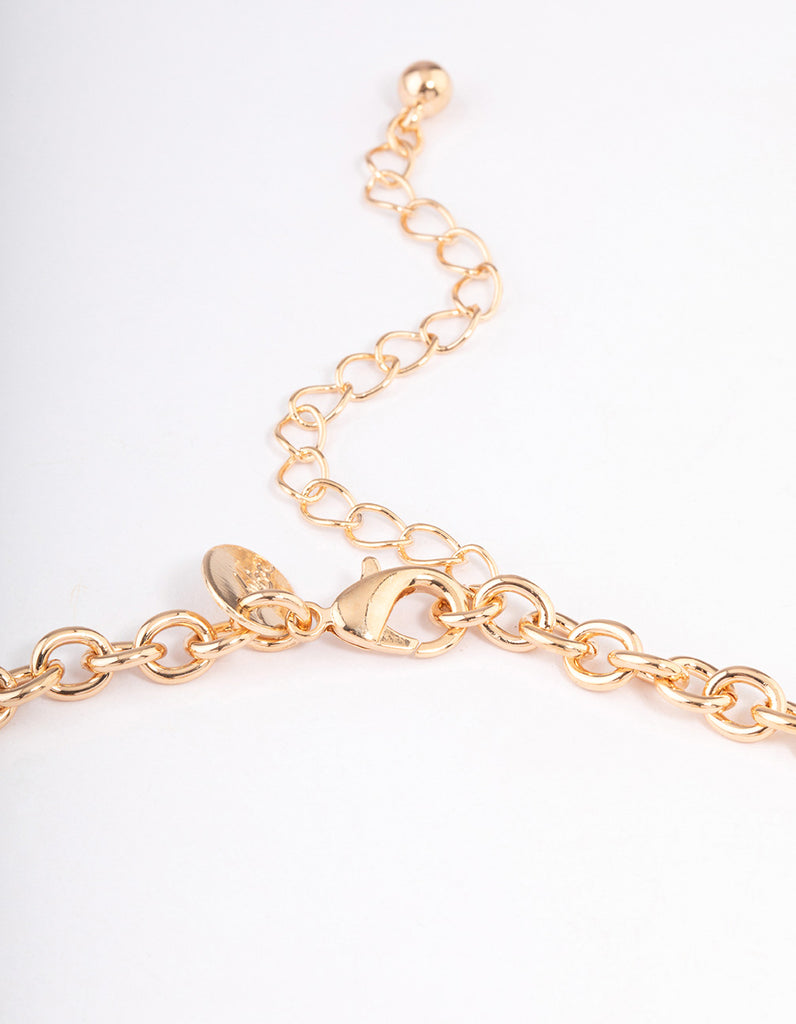 Gold Floral Solid Choker - Lovisa