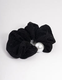 Black Fabric Hair Scrunchie - link has visual effect only