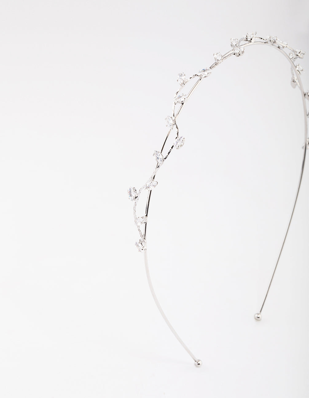 Gold Cubic Zirconia Dainty Vine Headband