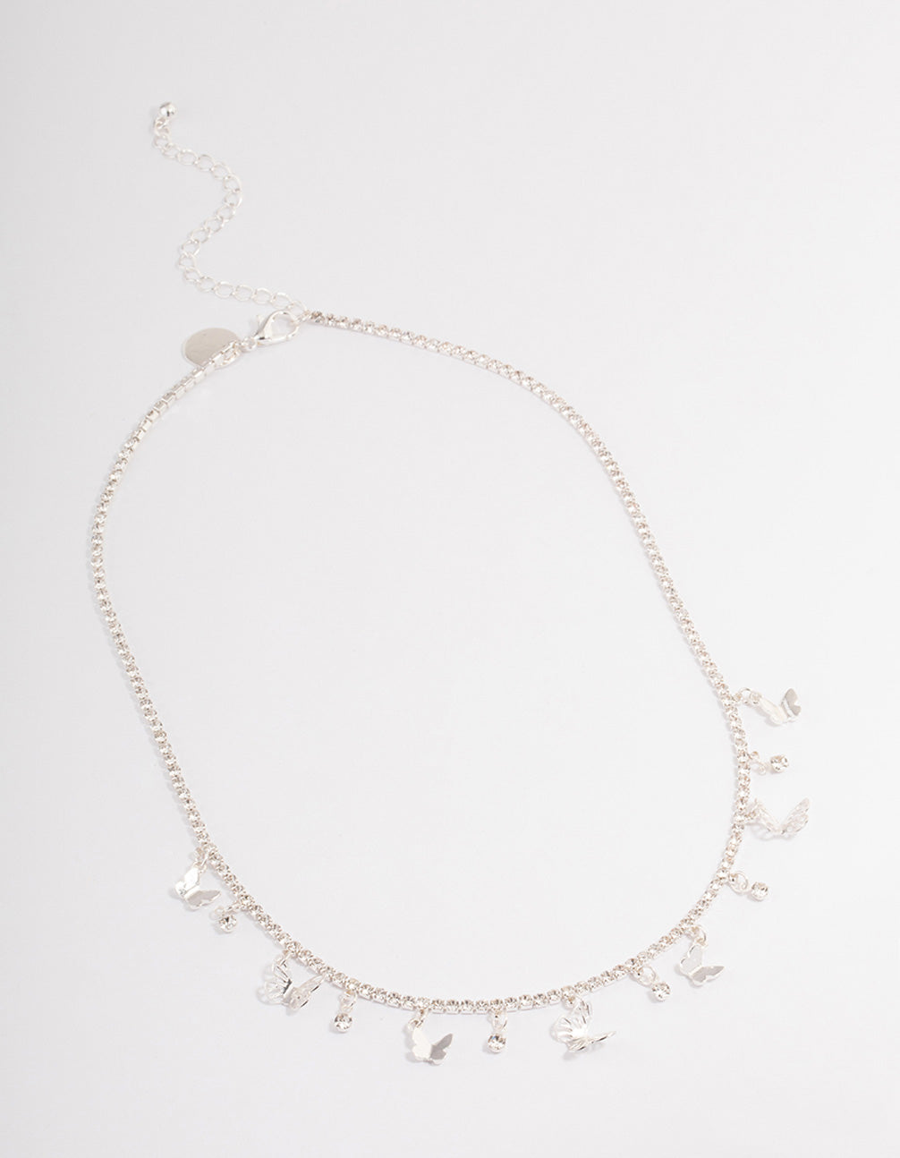Silver Plated Cupchain Mixed Butterfly Necklace