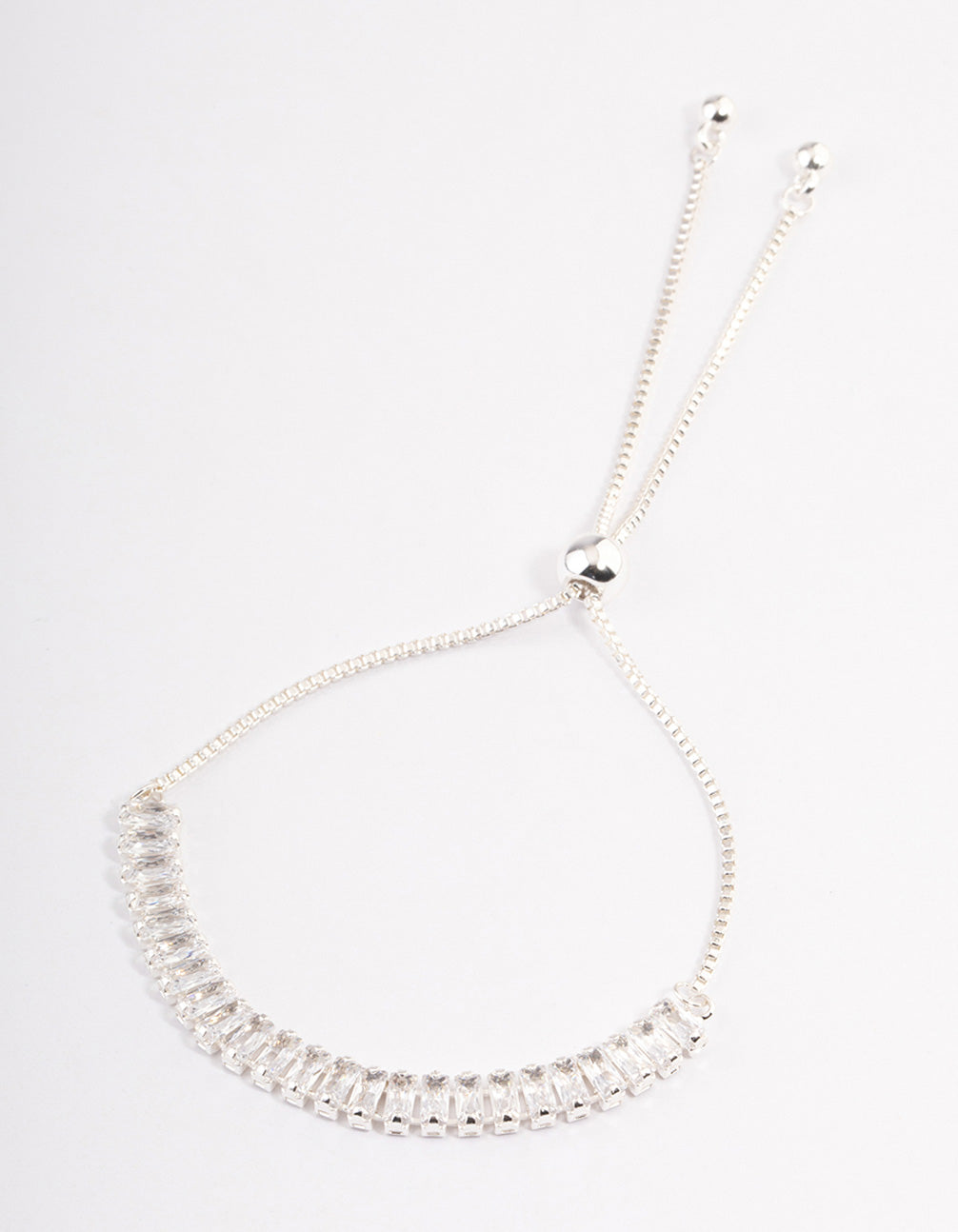 Silver Plated Baguette Toggle Bracelet