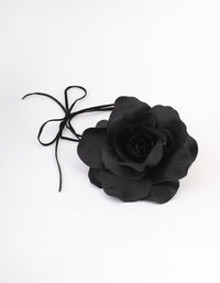 Black Large Flower Choker - link has visual effect only