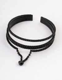 Coated Black Diamante Triangle Drop Wrist Cuff - link has visual effect only