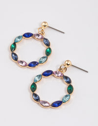 Gold Open Marquise Circle Drop Earrings - link has visual effect only