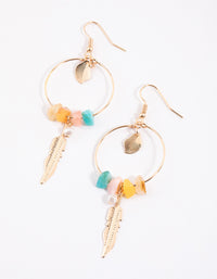 Pastel Open Circle Chip Drop Earrings - link has visual effect only
