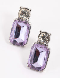 Lilac Round & Radiant Stud Earrings - link has visual effect only