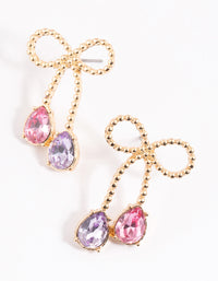 Gold Teardrop Bow Stud Earrings - link has visual effect only