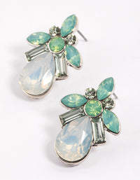 Teal Pear Symbol Cluster Stud Earrings - link has visual effect only
