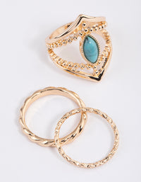Gold Large Boho Marquise Ring Pack - link has visual effect only