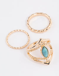 Gold Large Boho Marquise Ring Pack - link has visual effect only