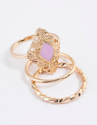 Gold Ornate Marquise & Twisted Ring Pack - link has visual effect only
