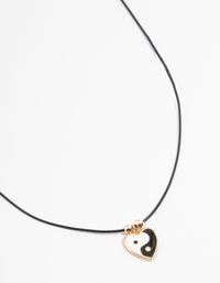 Gold Yin & Yang Heart Cord Necklace - link has visual effect only