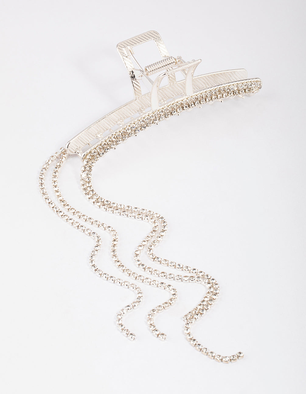 Silver Waterfall Diamante Hair Claw