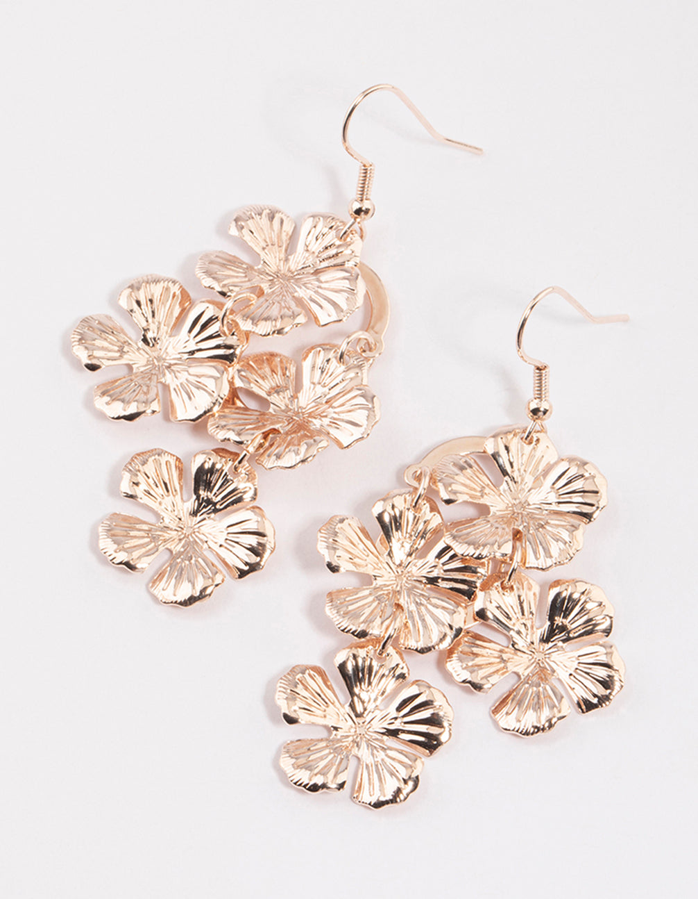 Silver Daisy Cluster Drop Earrings