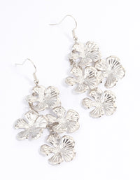 Silver Daisy Cluster Drop Earrings - link has visual effect only