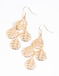 Gold Ornate Teardrop Earrings - link has visual effect only