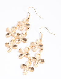 Gold Floral Drop Earrings - link has visual effect only