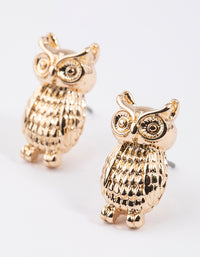 Gold Cute Owl Stud Earrings - link has visual effect only