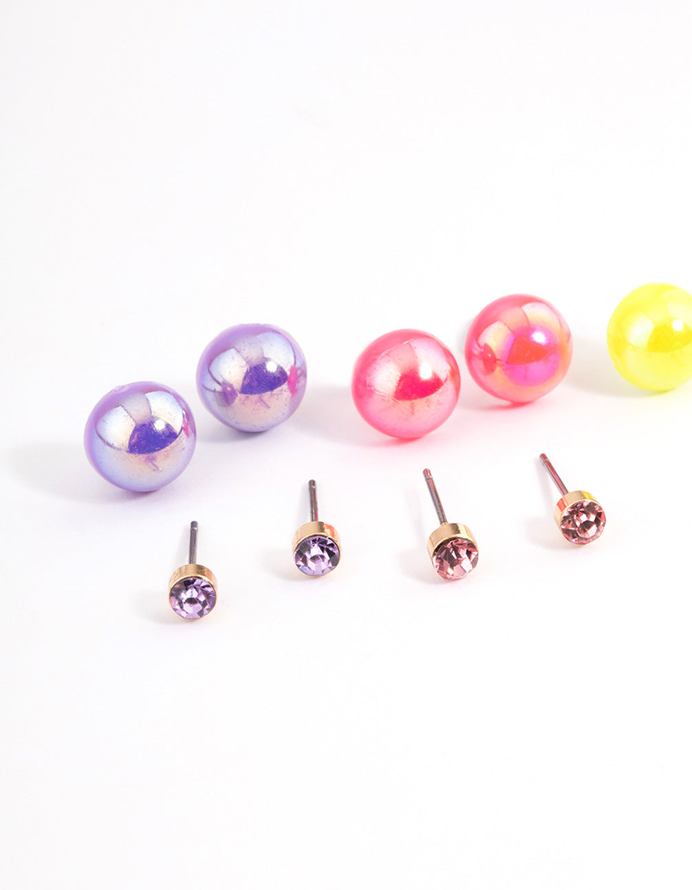 Bright Mixed Diamante & Ball Earrings 8-Pack