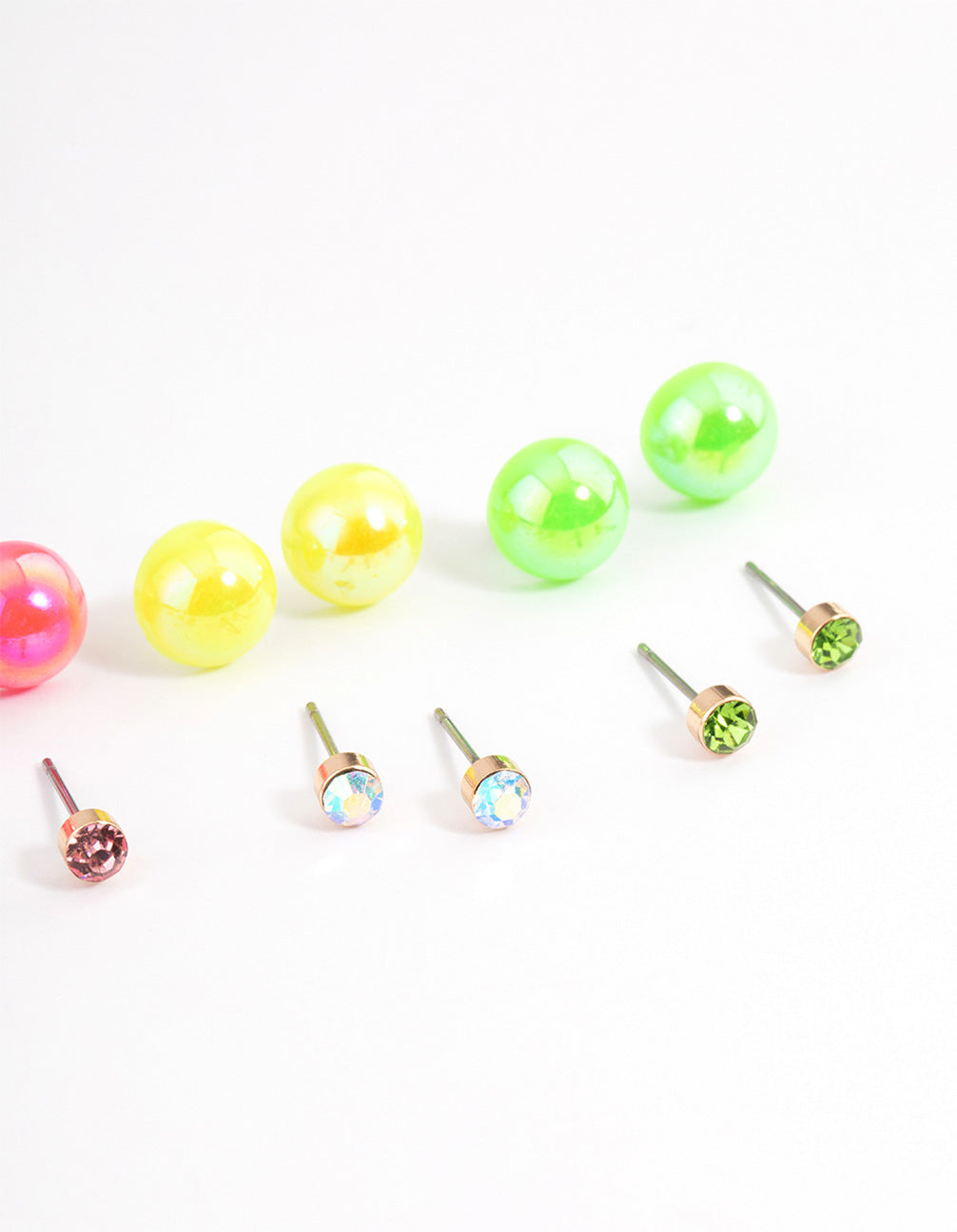 Bright Mixed Diamante & Ball Earrings 8-Pack