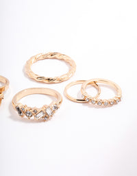Gold Mixed Stone Cluster Ring 6-Pack - link has visual effect only
