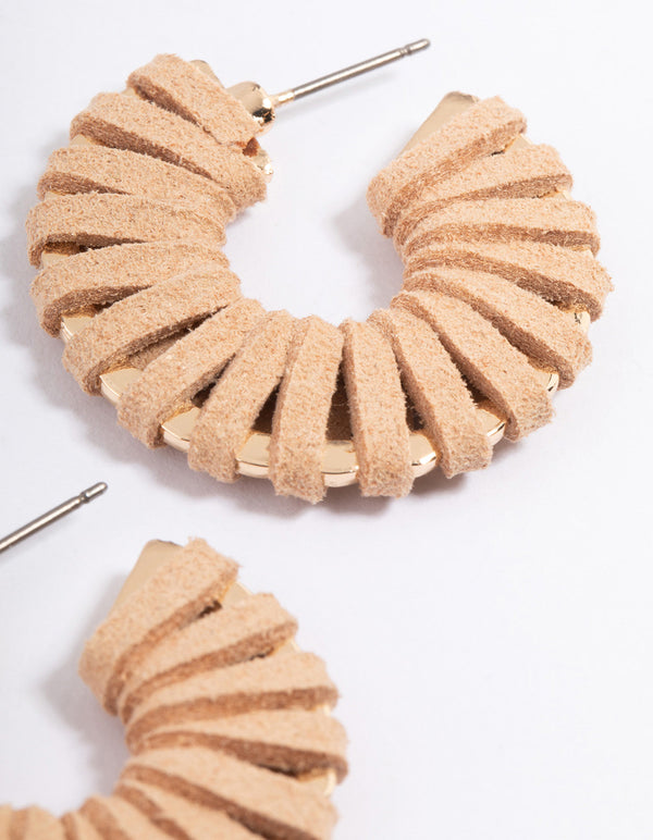 Gold Wrapped Hoop Earrings