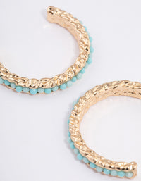Gold Beaded Hoop Earrings - link has visual effect only