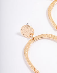 Gold Hammered Double Chain Drop Earrings - link has visual effect only