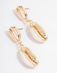 Gold Shell Drop Earrings - link has visual effect only