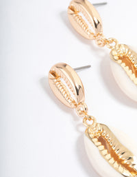 Gold Shell Drop Earrings - link has visual effect only