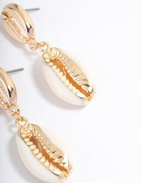 Gold Shell Drop Earrings - link has visual effect only