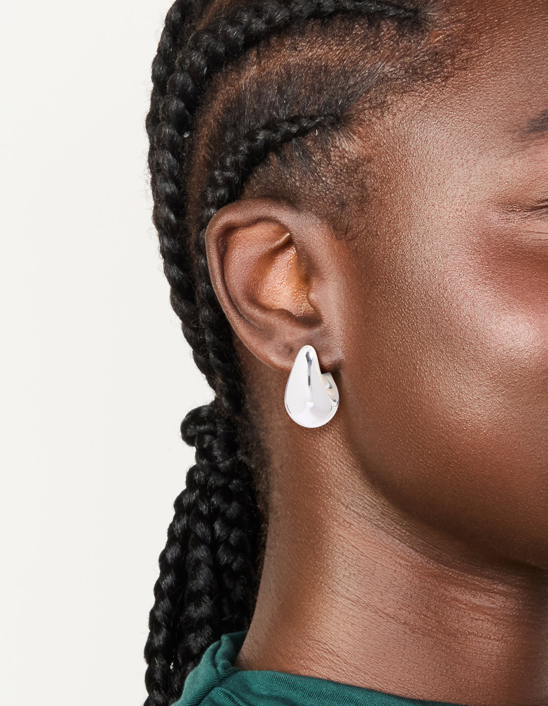 Silver Plated Bubble Drop Stud Earrings