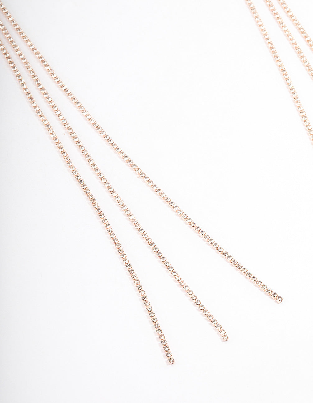 Rose Gold Triple Row Cupchain Scarf Necklace