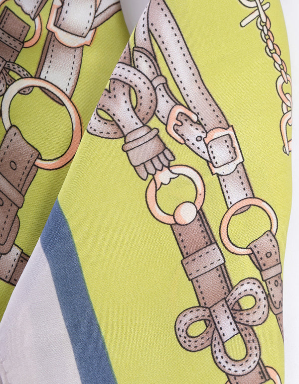 Green Fabric Chain Link Scarf