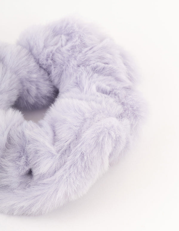 Lilac Fluffy Hair Scrunchie