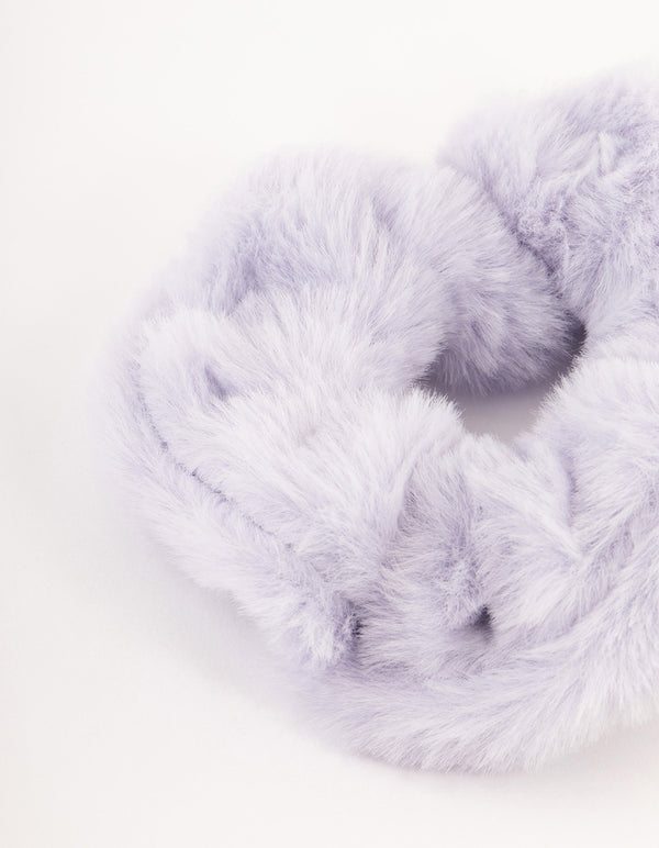 Lilac Fluffy Hair Scrunchie