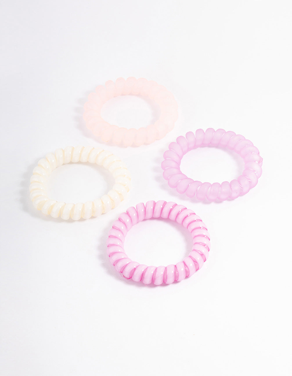 Pink Coil Hair Tie 4-Pack